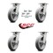 Service Caster 8 Inch Kingpinless Thermoplastic Rubber Wheel Swivel Caster Set with Swivel Lock SCC-KP30S820-TPRRD-BSL-4 - alternate 2